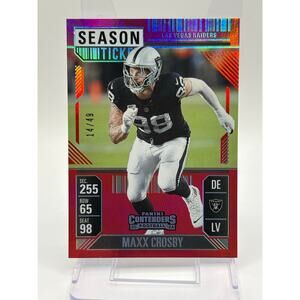 2024 Panini Contenders FOTL Maxx Crosby Red Zone Season Ticket 14/49 SP Raiders